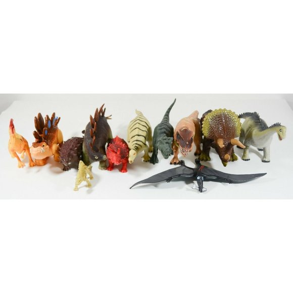 Dinosaurs Lot 12 Dinosaur Figures Toys: K&M 2004 Brand & Unbranded 3-10" Length - Picture 1 of 9